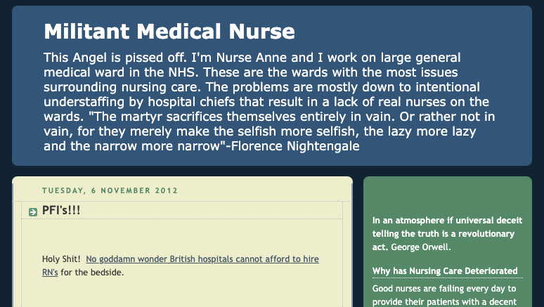 Militant Medical Nurse: Nursing Blogs